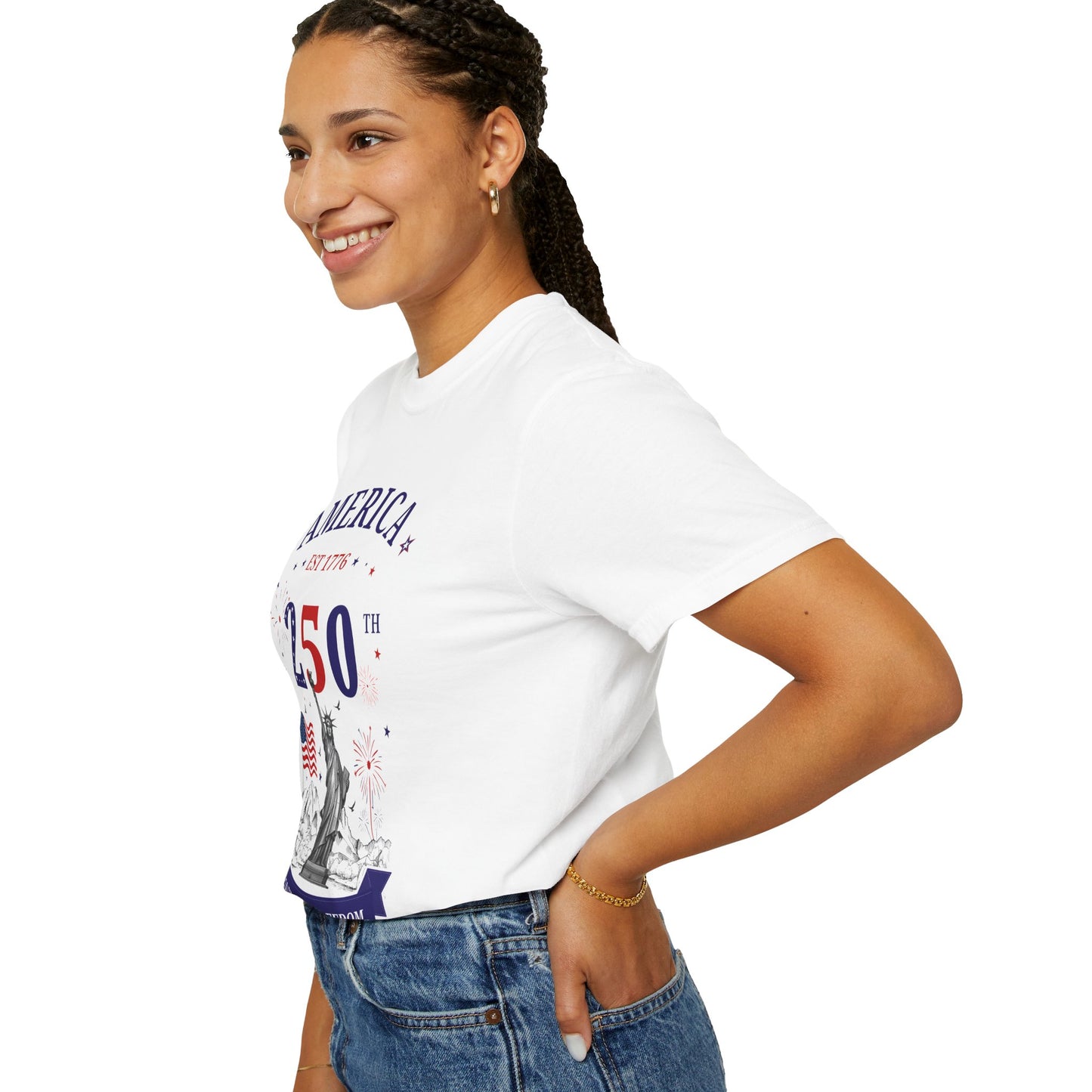 America 250 T-Shirt — 250 Years of Freedom Patriotic Statue of Liberty Tee
