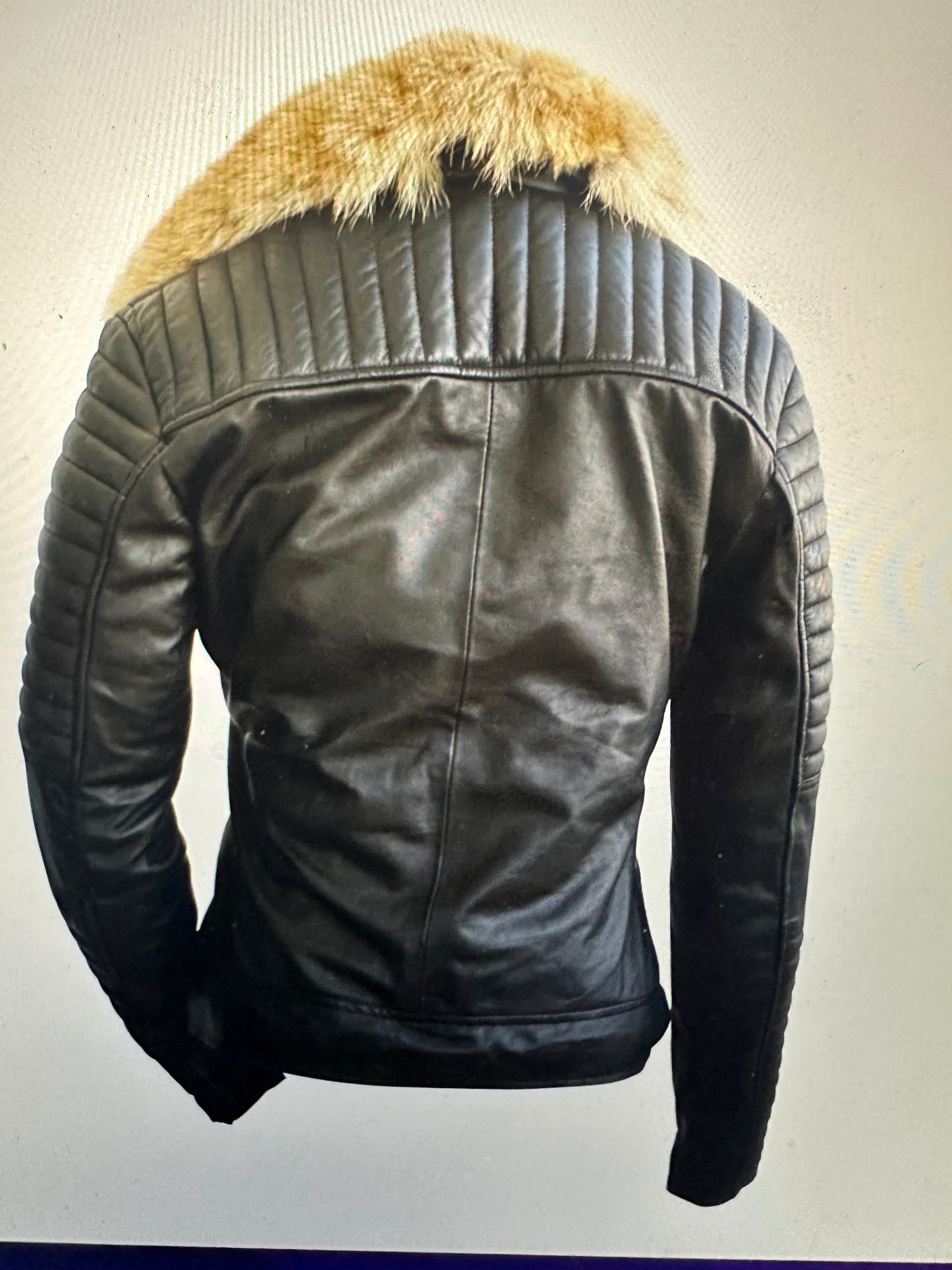 Leather Women's Black Leather Jacket With Detachable Original Fox Fur