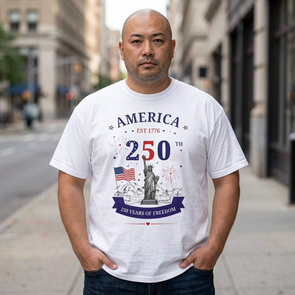 America 250 T-Shirt — 250 Years of Freedom Patriotic Statue of Liberty Tee