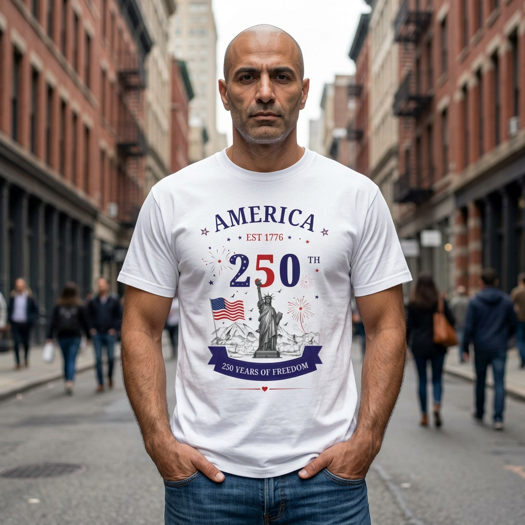 America 250 T-Shirt — 250 Years of Freedom Patriotic Statue of Liberty Tee