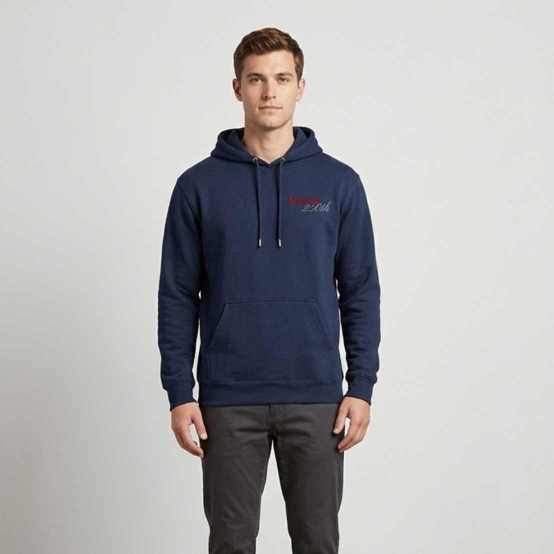 "America 250th" Embroidered Script Pullover Hoodie