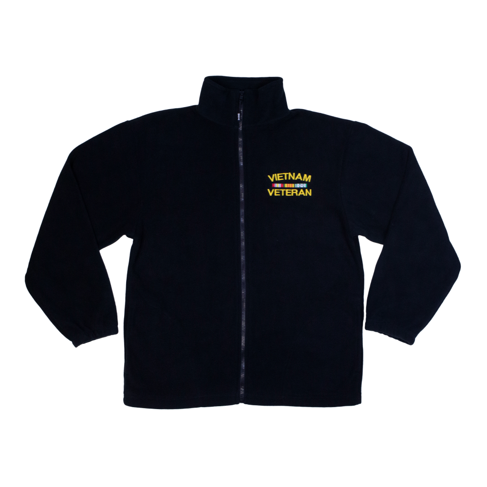 Vietnam Veteran Black Fleece Zip-Up Jacket – view 1