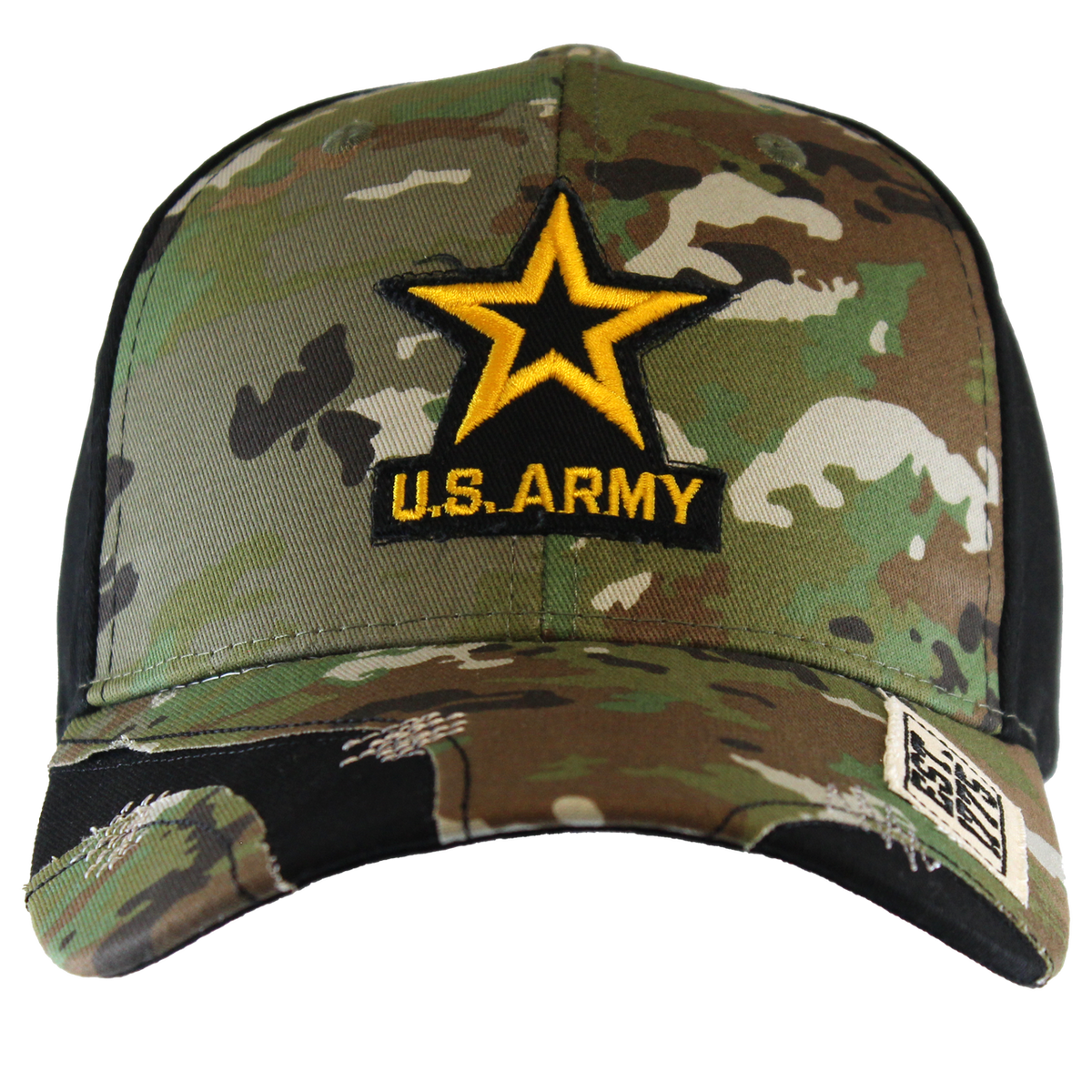 Black Streak Camo Stressed US Army Cap – view 3