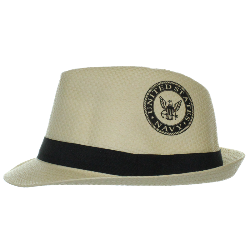 U.S. Navy Embroidered Logo Military Dress Fedora – view 1
