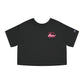 "Moms Who Move" Run Club All Paces All Phases Pink Cropped Tee