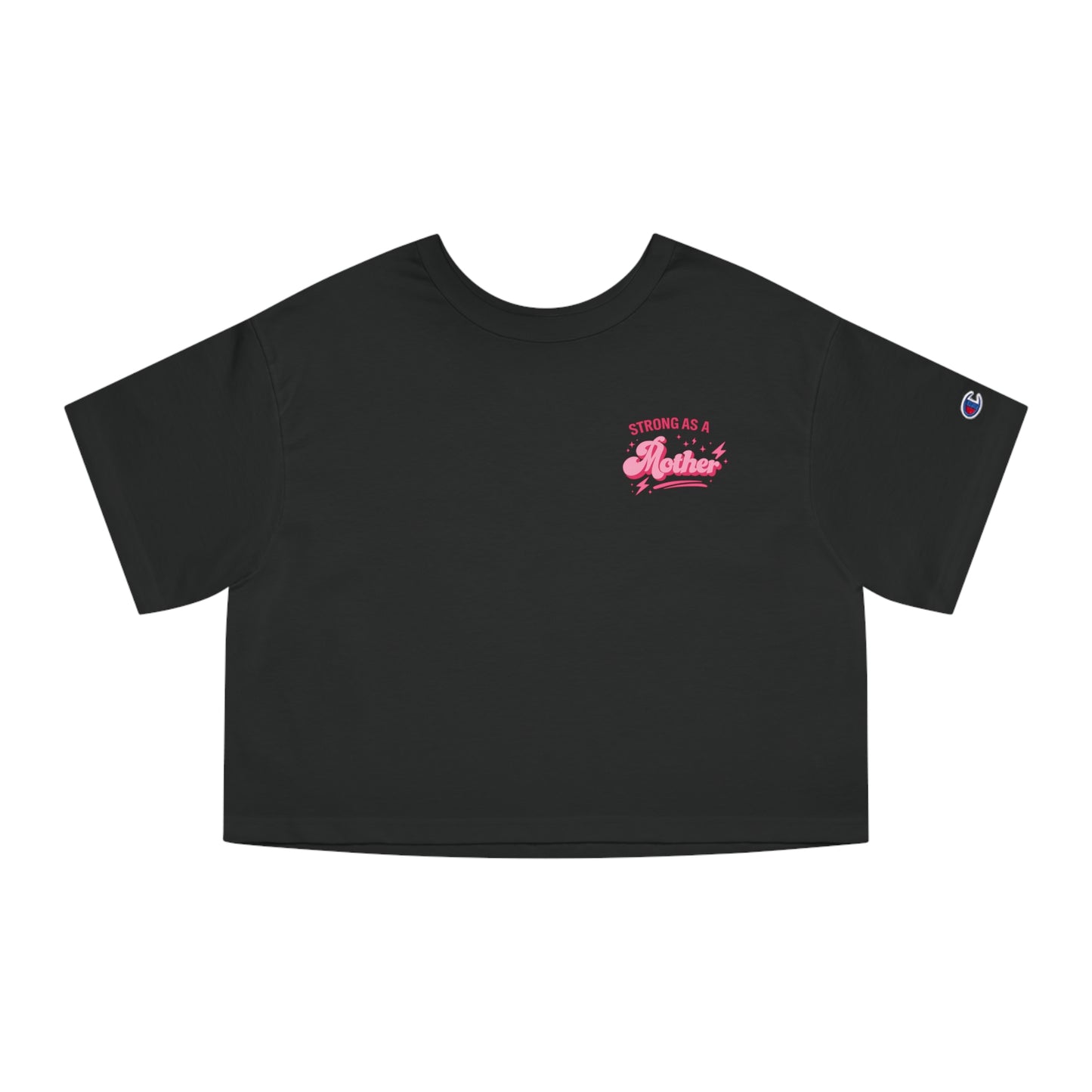 "Moms Who Move" Run Club All Paces All Phases Pink Cropped Tee