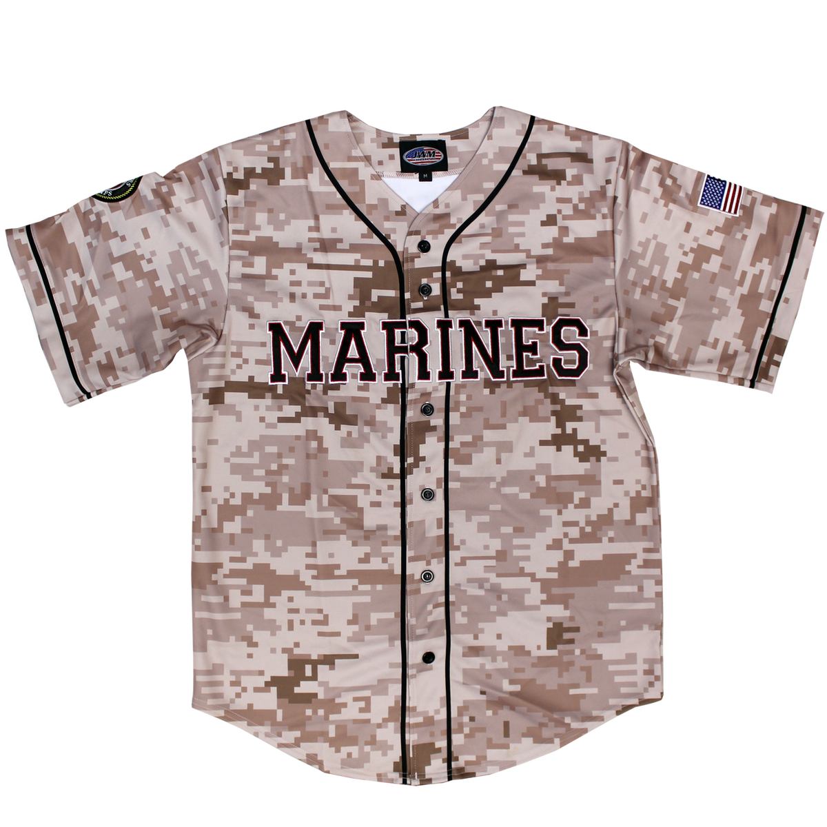 U.S. Marines Digital Camo Embroidered Baseball Jersey – view 5