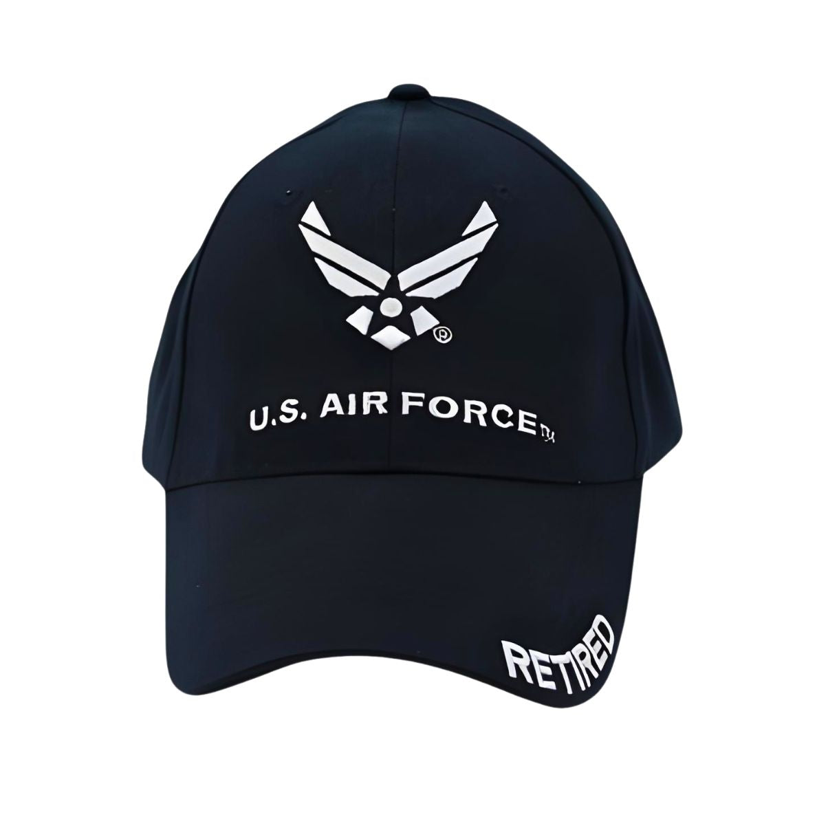 U.S. Air Force Retired Black Cap with Wings Logo