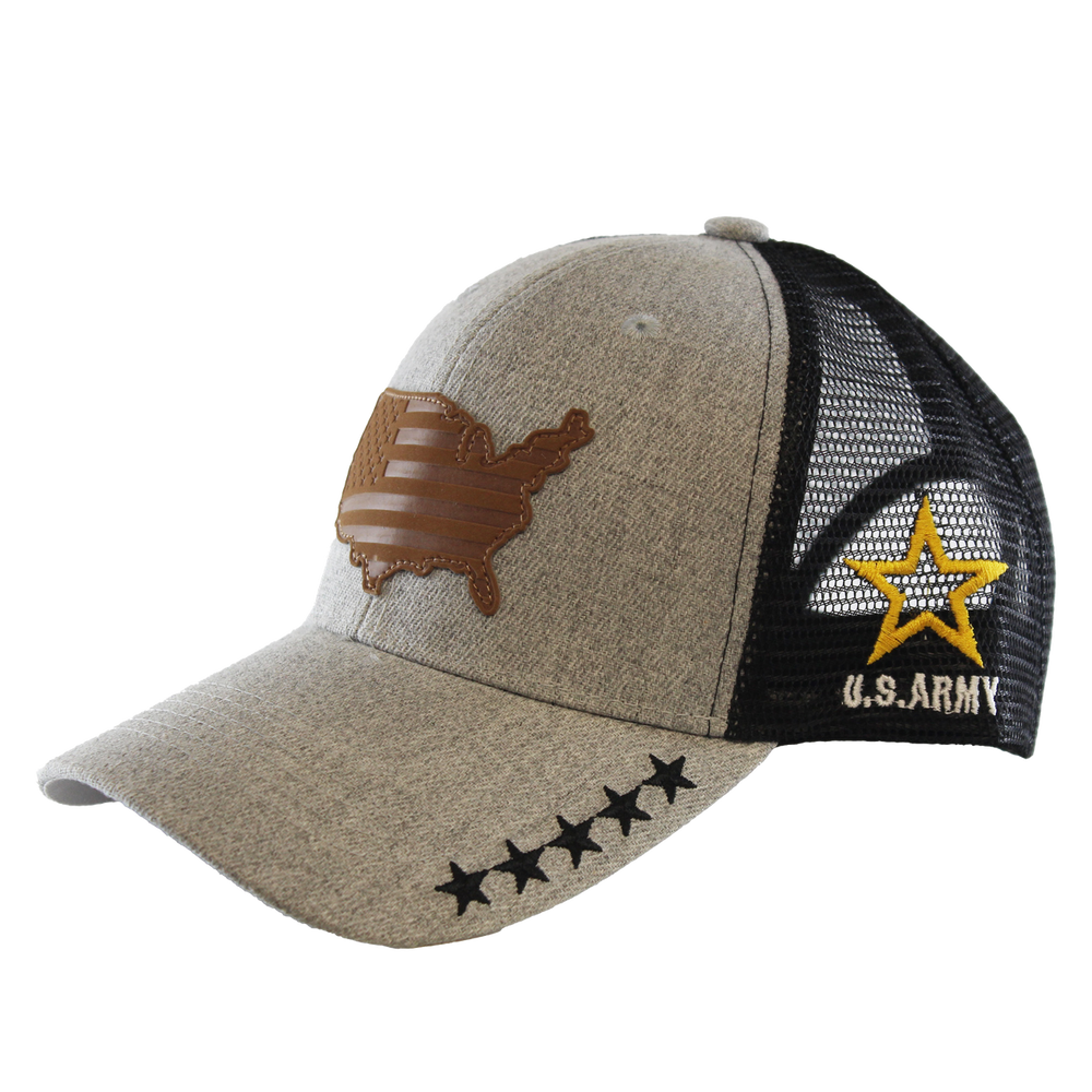 U.S. Army Gray Map Cap with Adjustable Mesh Back – view 1
