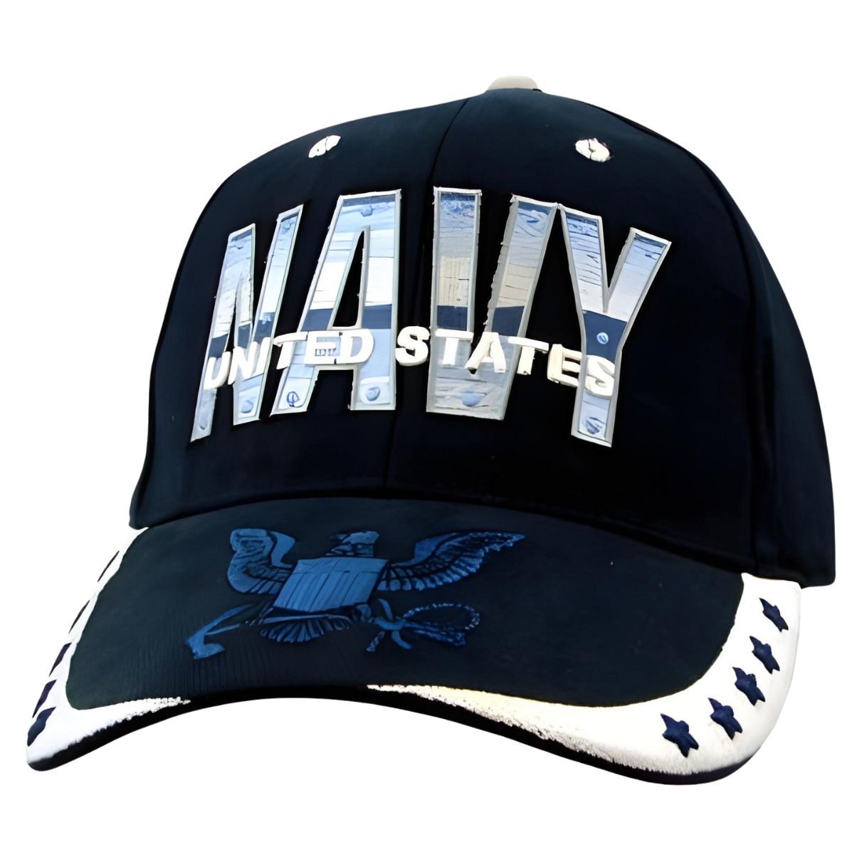 U.S. Navy Dark Blue Cap With Stars and Logo Emblem