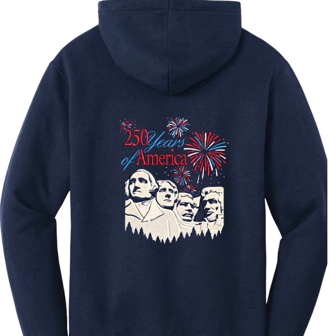 "250 Years of America" Fireworks Embroidered Script Pullover Hoodie