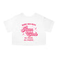 "Moms Who Move" Run Club All Paces All Phases Pink Cropped Tee