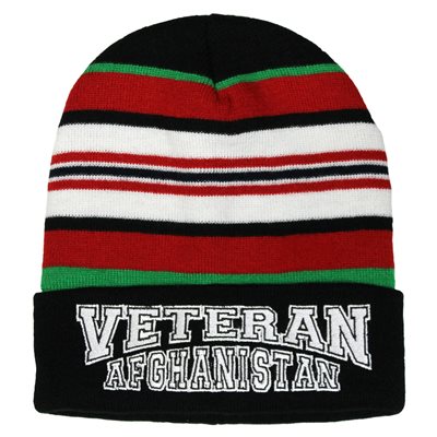 Afghanistan Veteran Knit Watch Cap w/ Stripe