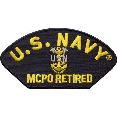 US Navy Retired Embroidered Heat Seal Patch MCPO w/ Anchor