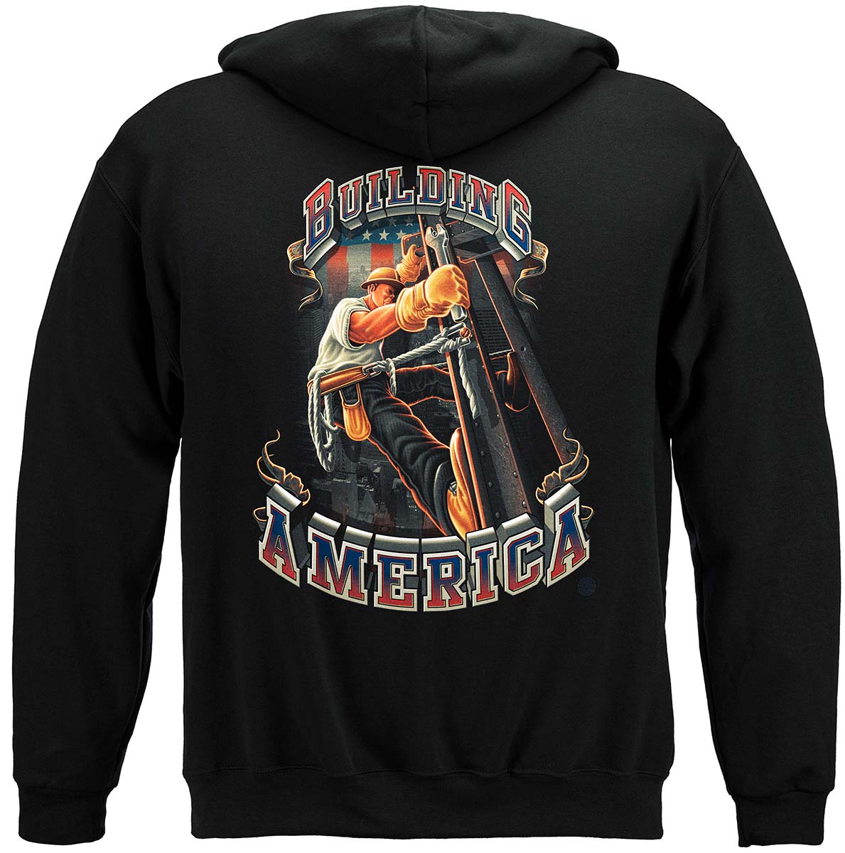 American Iron Worker Hoodie - back view