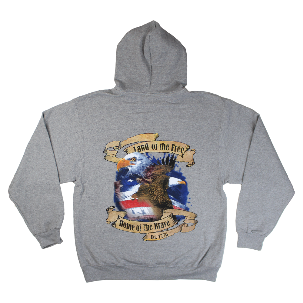Patriotic Land of the Free Eagle Flag Zip-Up Hoodie – view 1