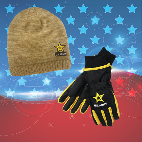 Army Knit Hat and Glove Set