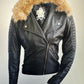 Leather Women's Black Leather Jacket With Detachable Original Fox Fur