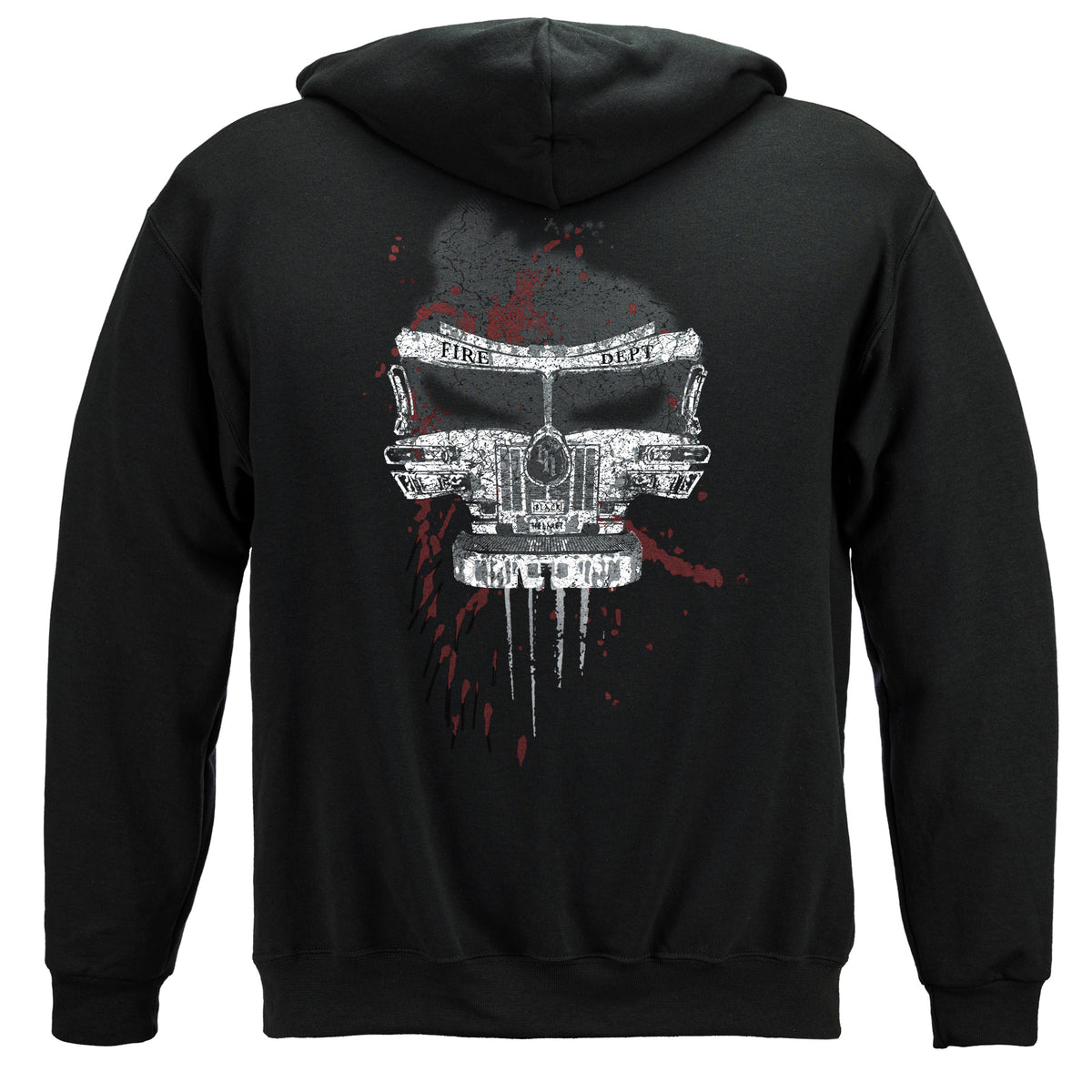 Black Helmet Skull Truck Keep Back 200 Feet Hoodie - back view