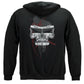 Black Helmet Skull Truck Keep Back 200 Feet Zip Hoodie - back view