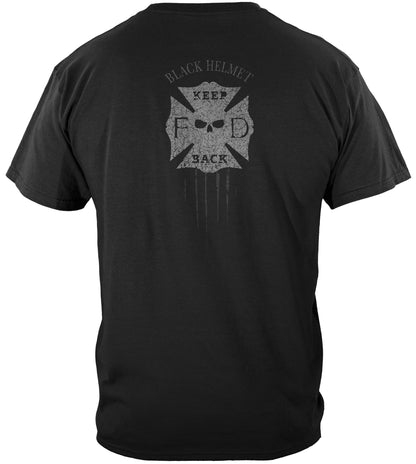 Black Helmet Skull Truck Keep Back 200 Feet T-Shirt - back view