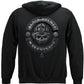 Black Helmet Skull Leather Patch Hoodie - back view