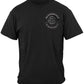 Black Helmet Skull Leather Patch T-Shirt - front view