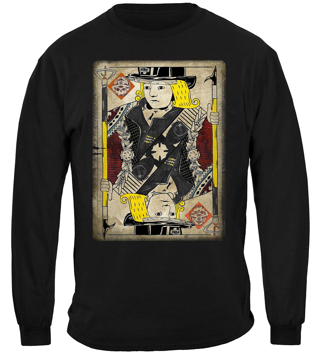 Black Helmet The Jack Card Long Sleeve Shirt - front view