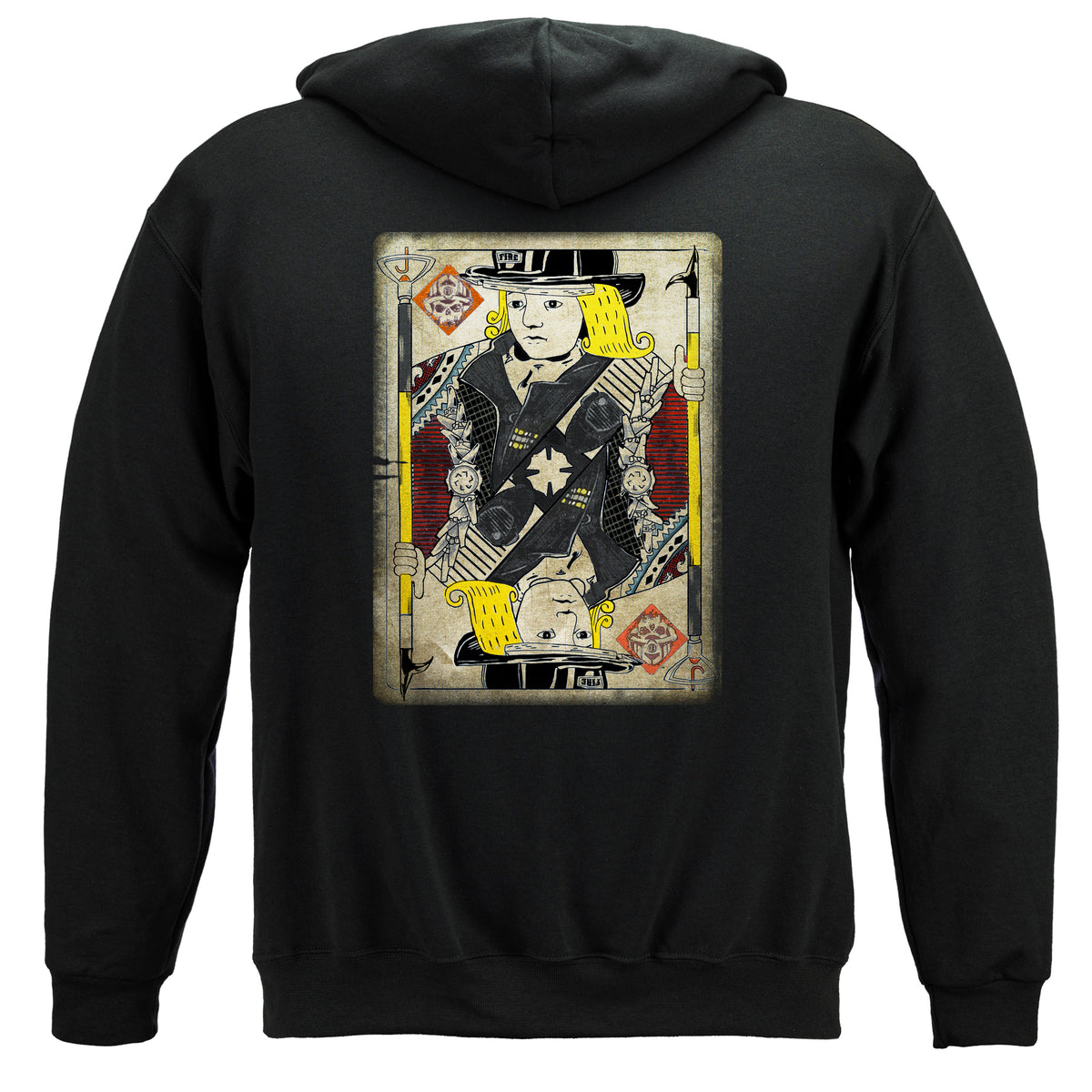 Black Helmet The Jack Card Hoodie - back view