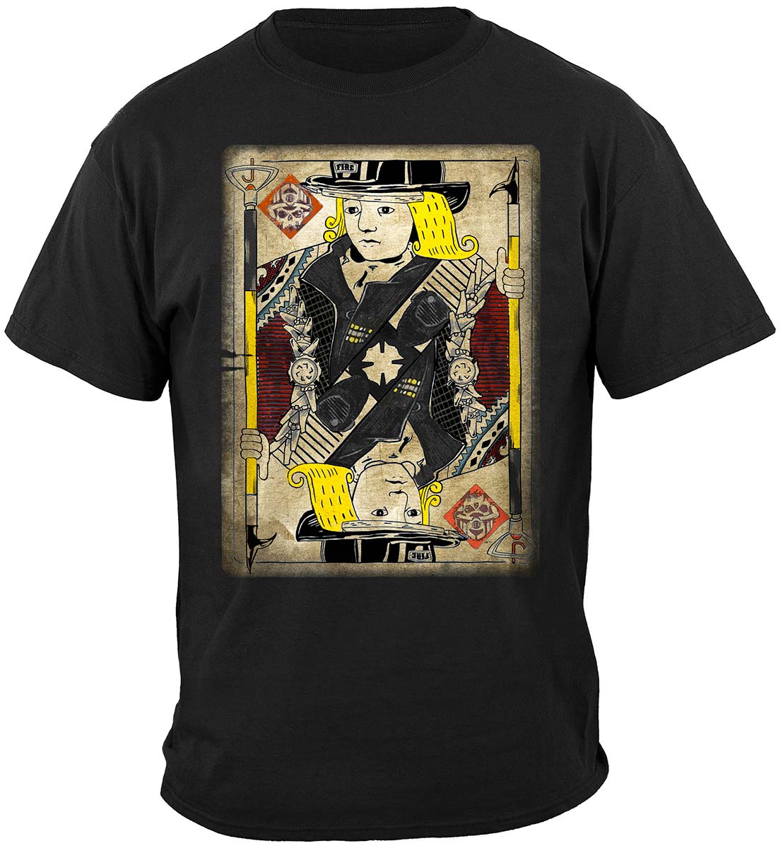 Black Helmet The Jack Card T-Shirt - front view