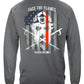 Black Helmet Spartan Helmet Face the Flames Long Sleeve Shirt - back view