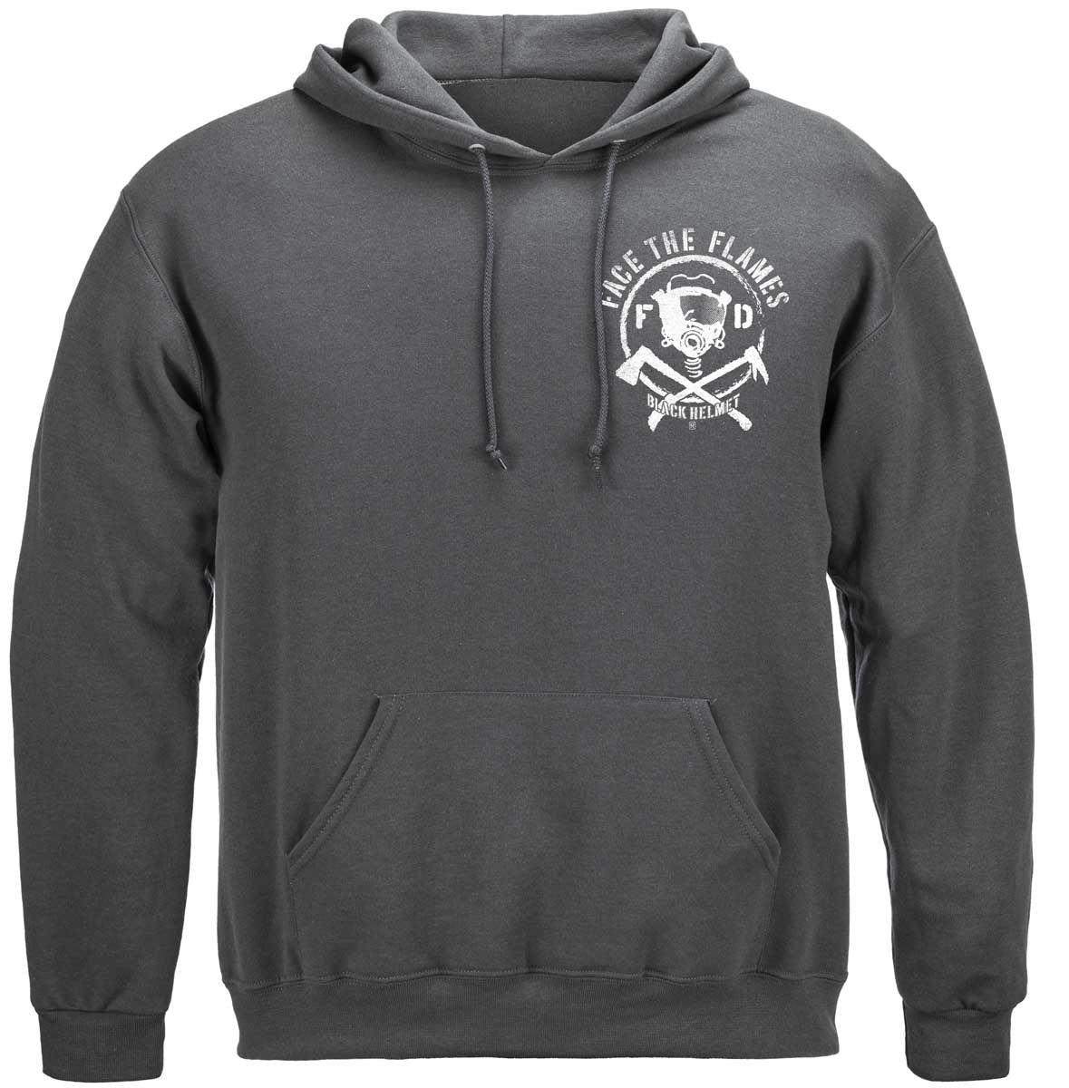 Black Helmet Spartan Helmet Face the Flames Hoodie - front view