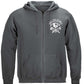 Black Helmet Spartan Helmet Face the Flames Zip Hoodie - front view