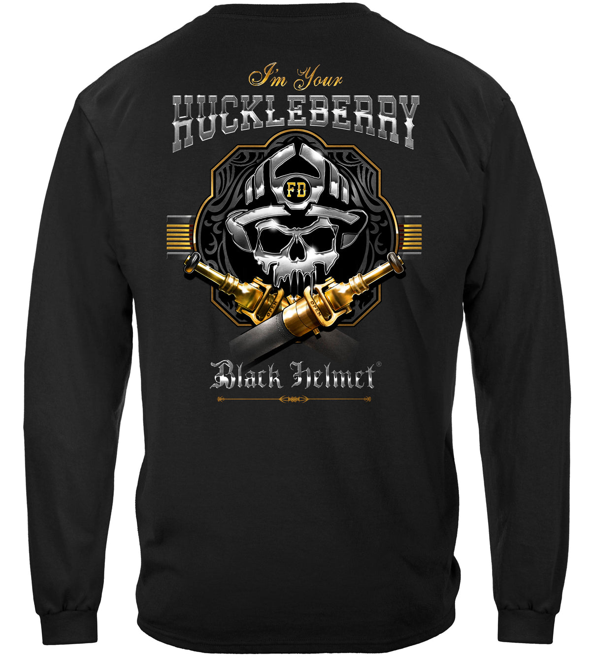 Black Helmet I'm Your Huckleberry Long Sleeve Shirt - back view