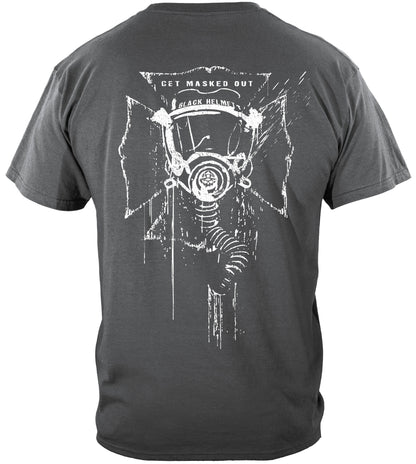 Black Helmet Get Masked Out T-Shirt - back view