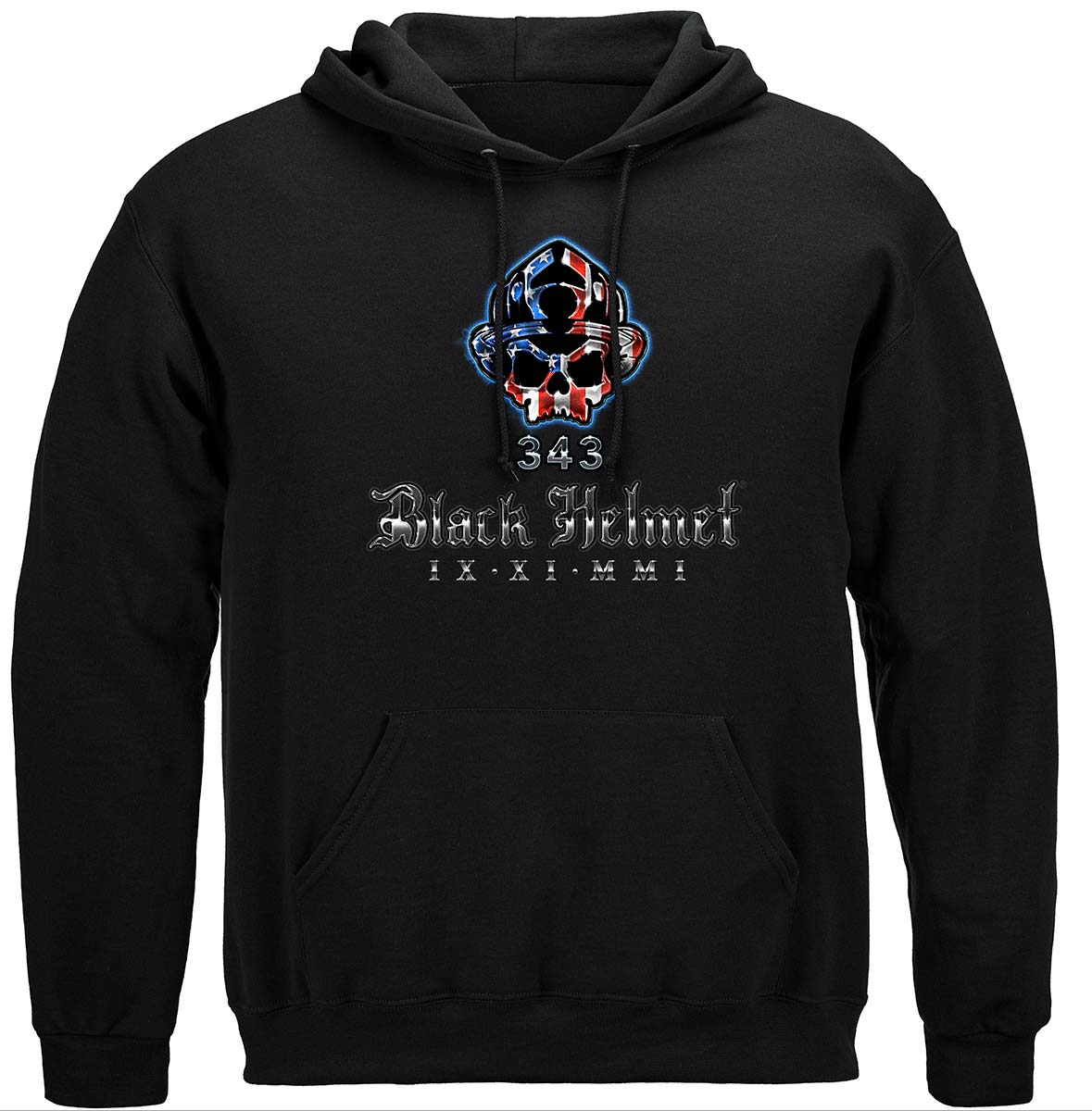 Black Helmet WTC Never Forget Hoodie - front view