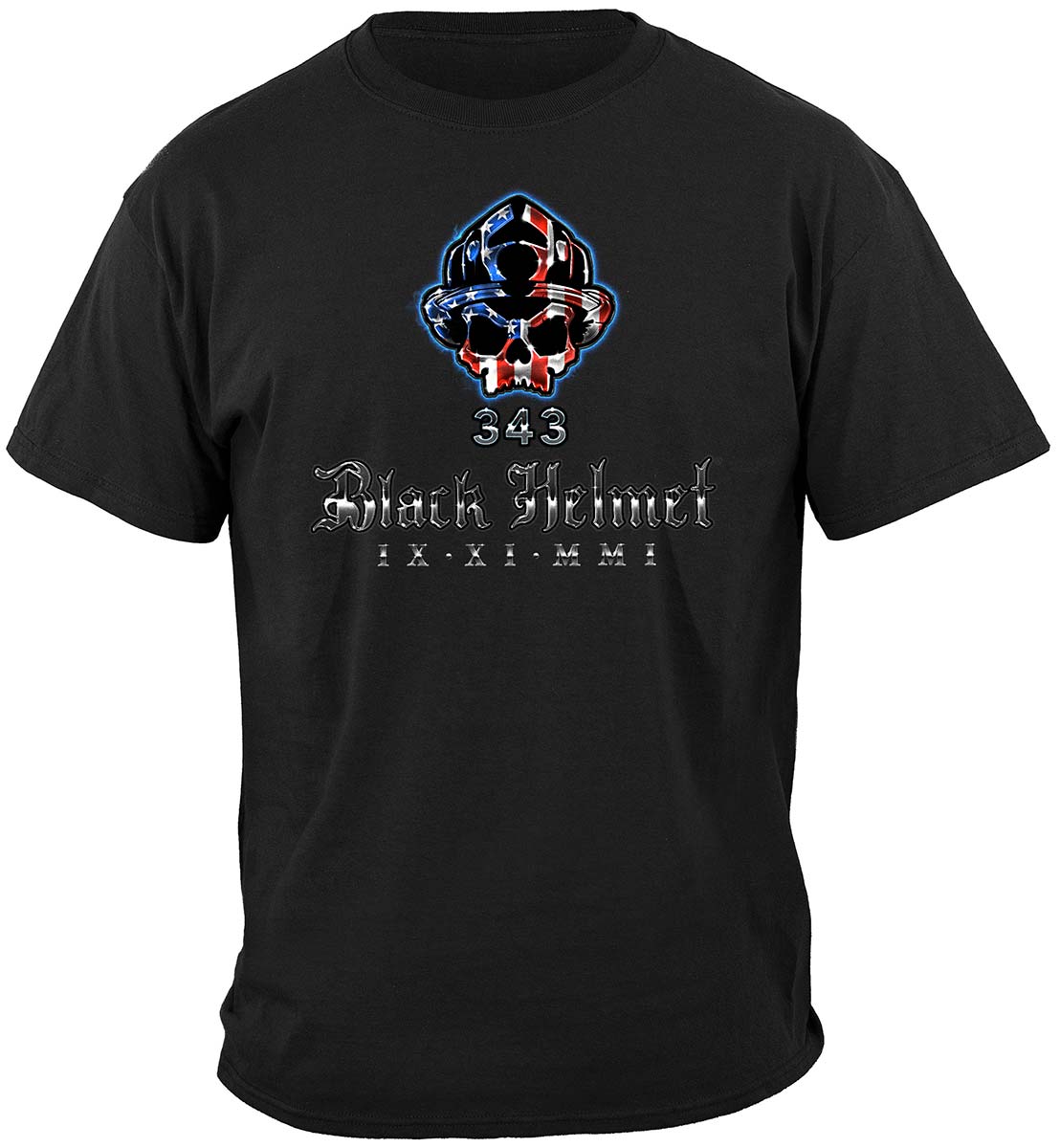 Black Helmet WTC Never Forget T-Shirt - front view