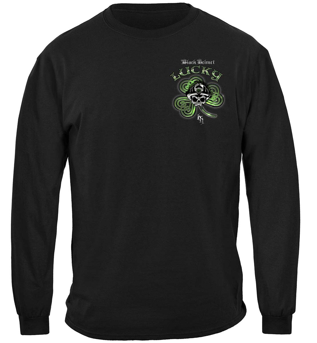 Irish Lucky Shamrock Card Long Sleeve Shirt - front view