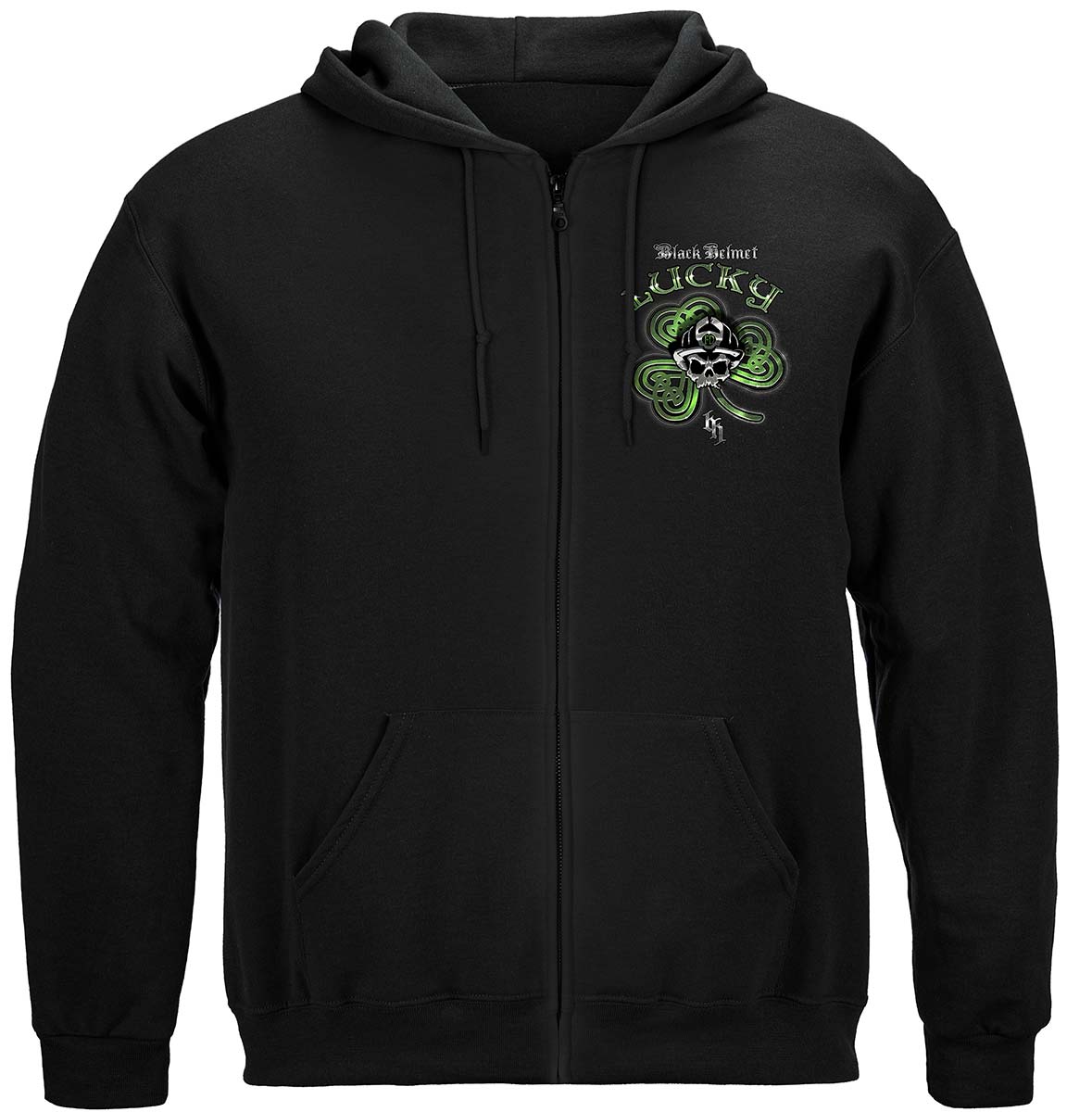 Irish Lucky Shamrock Card Zip Hoodie - front view