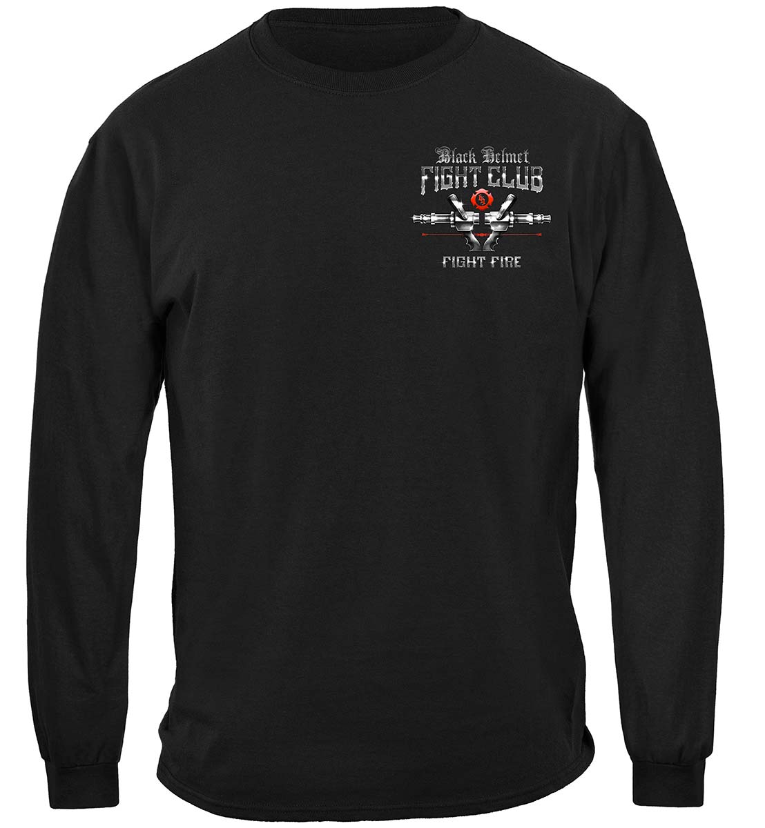 Black Helmet Fight Club Long Sleeve Shirt - front view