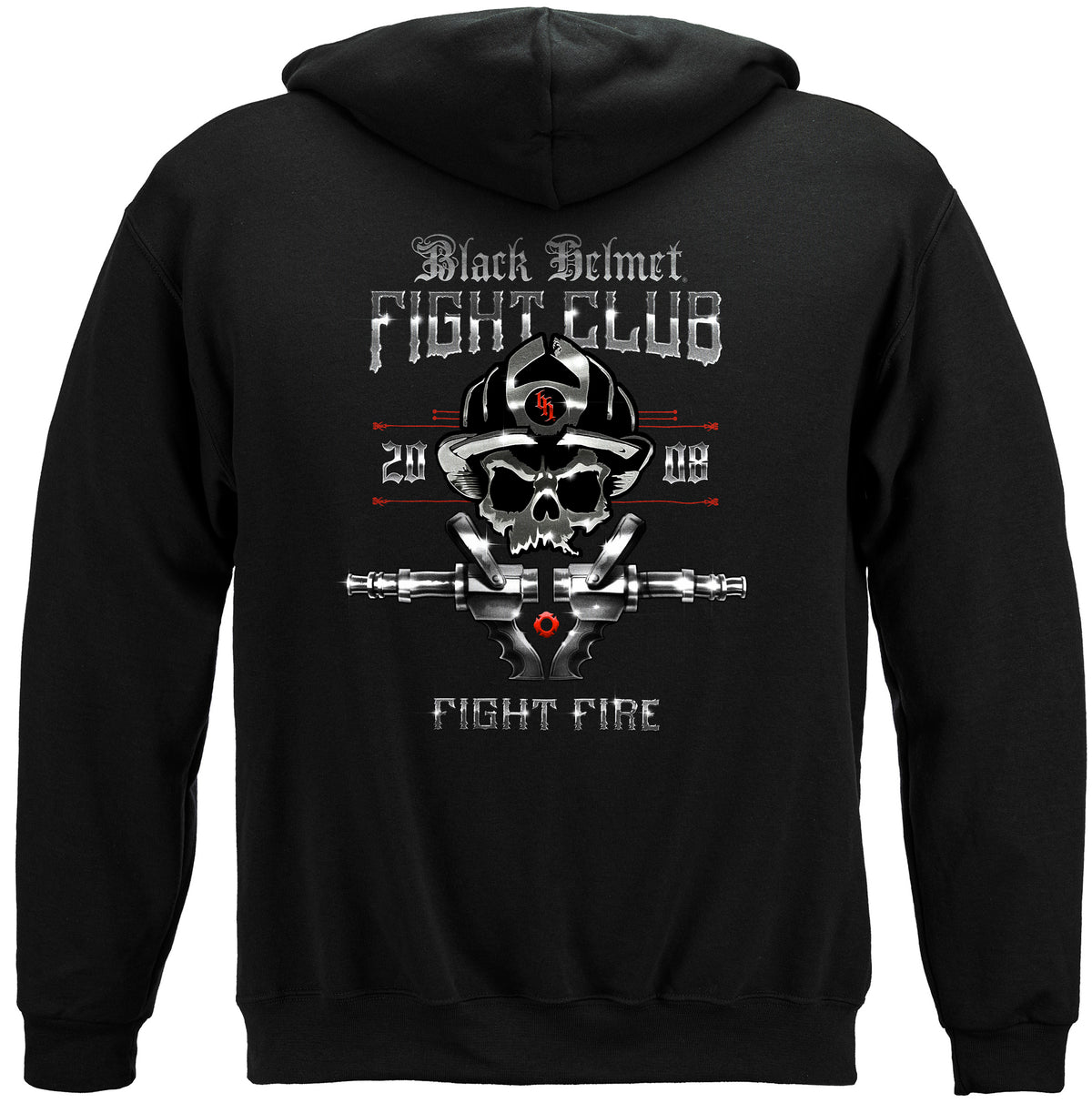 Black Helmet Fight Club Hoodie - back view