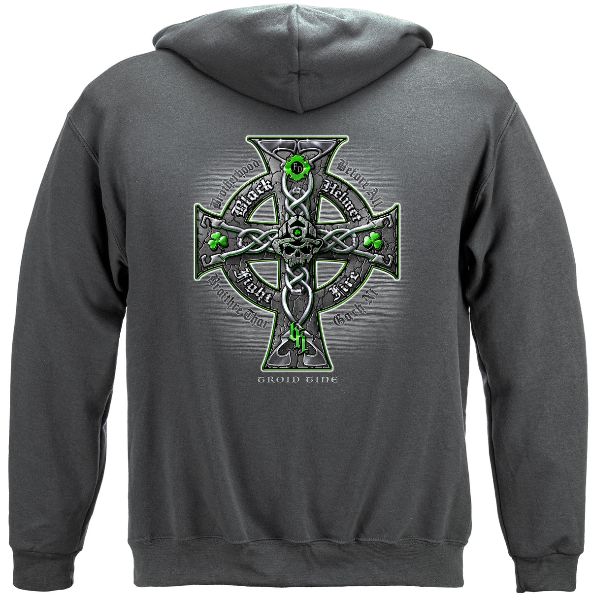 Irish Brotherhood Cross Hoodie - back view