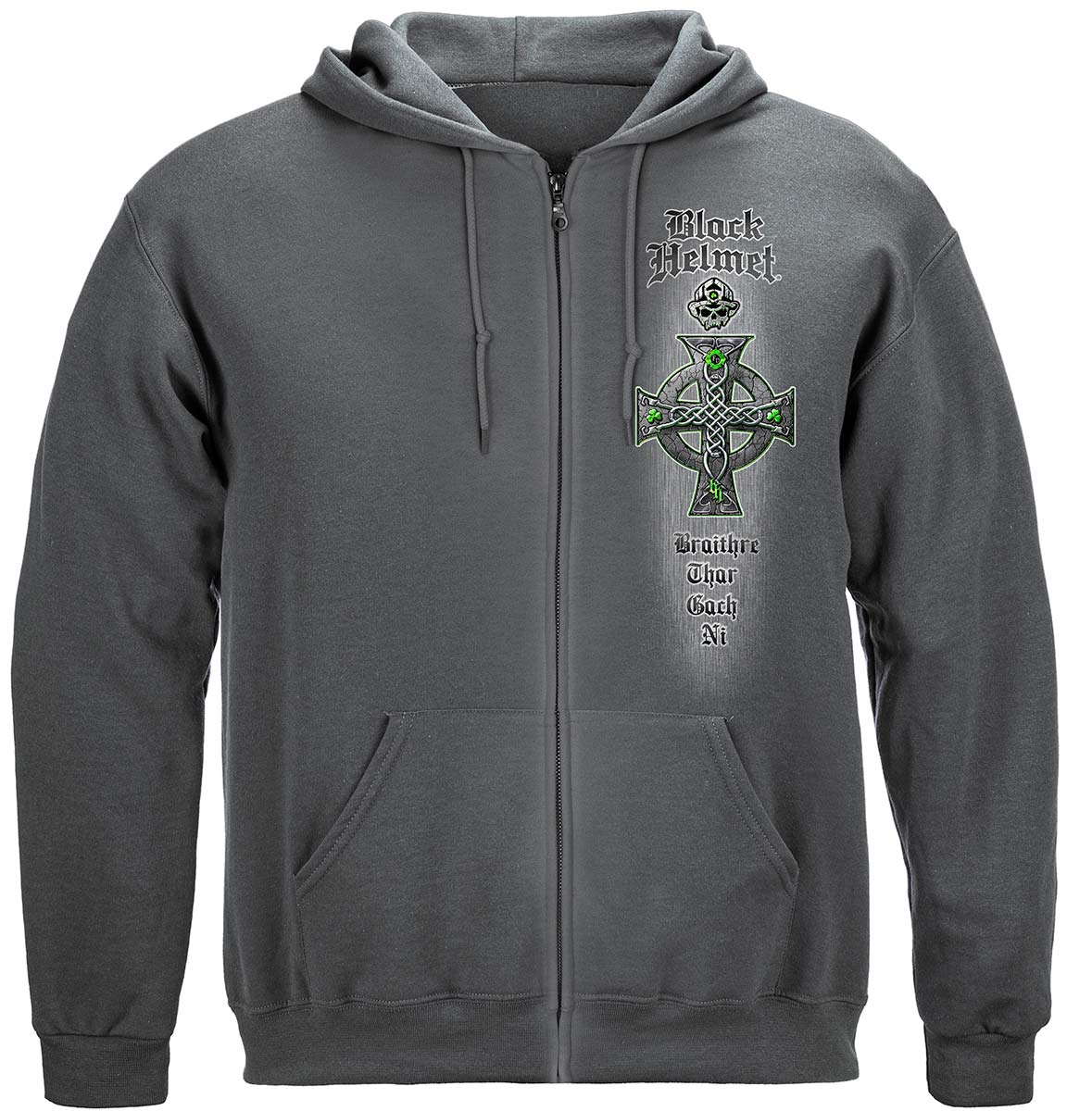Irish Brotherhood Cross Zip Hoodie - front view