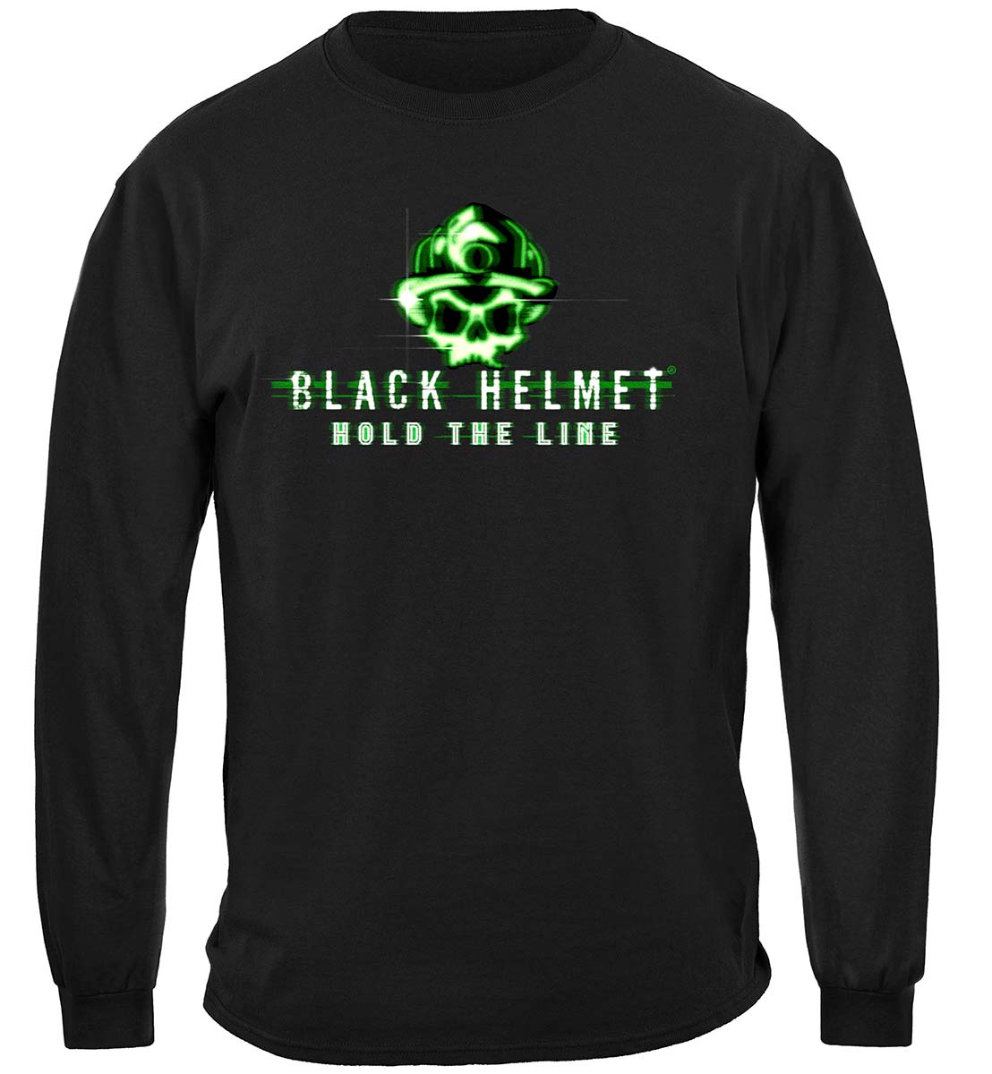 Black Helmet Hold the Line Long Sleeve Shirt - front view