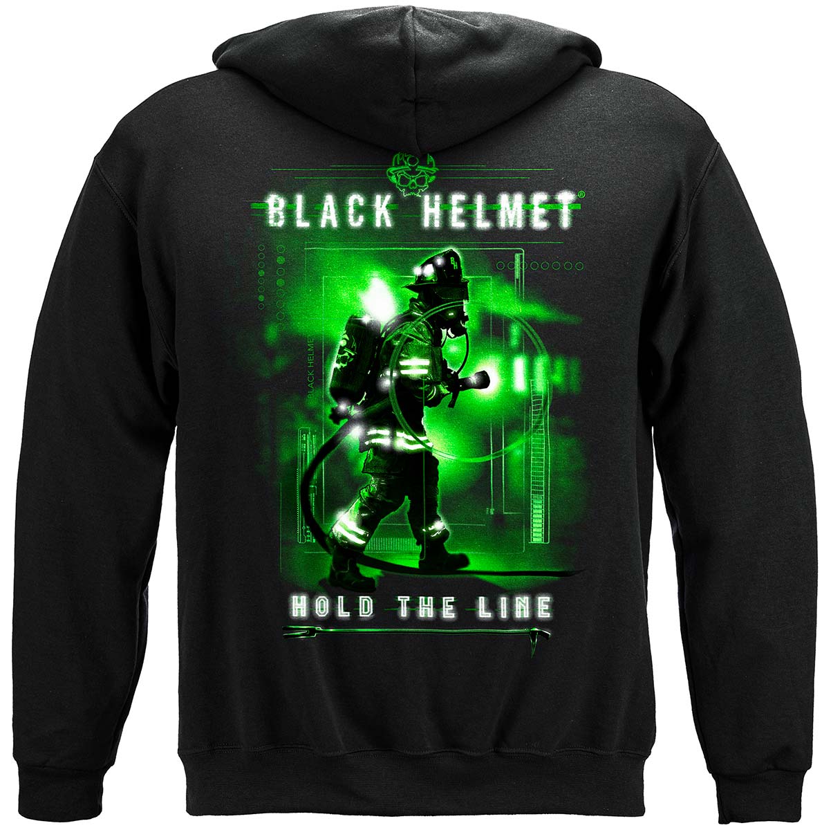 Black Helmet Hold the Line Hoodie - back view