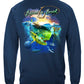 Mahi Dolphin Fish Beyond the Break Long Sleeve Shirt - back view
