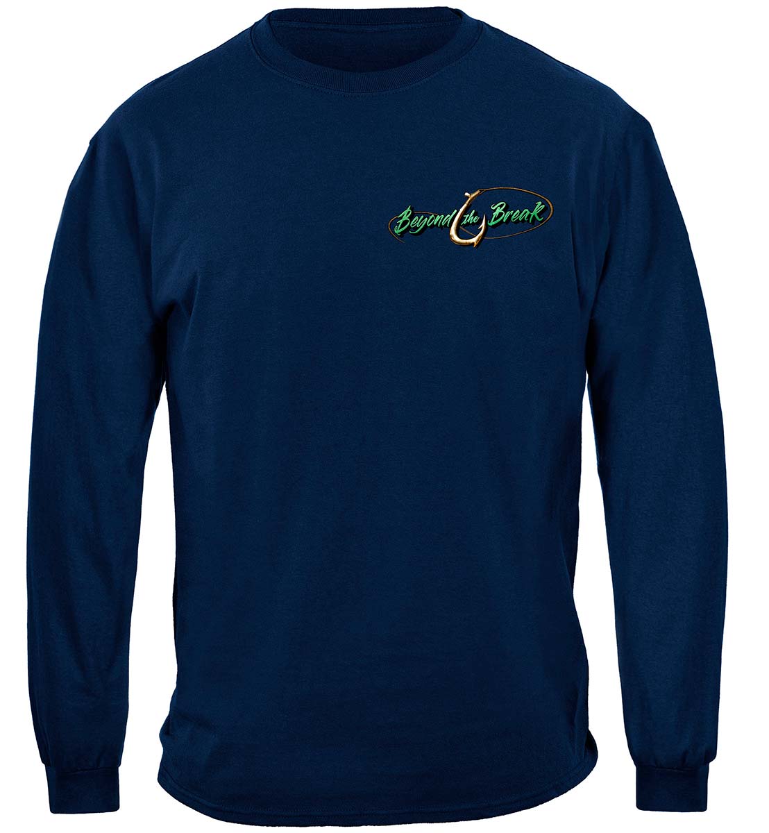 Striped Bass Fish Beyond the Break Long Sleeve Shirt - front view