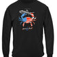 Patriotic Blue Claw Crab Long Sleeve Shirt - front view
