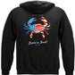 Patriotic Blue Claw Crab Hoodie - back view