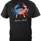 Patriotic Blue Claw Crab T-Shirt - back view